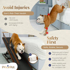 Dog ramp for Bed - PRIORPET Birchwood Adjustable Ramp for Dogs to Get on Bed: Dog ramps for High Beds up to 37 Inches – Foldable Ramp, Anti-Slip Grip & Safety Rails, Small Dogs Up to 120lbs – Walnut