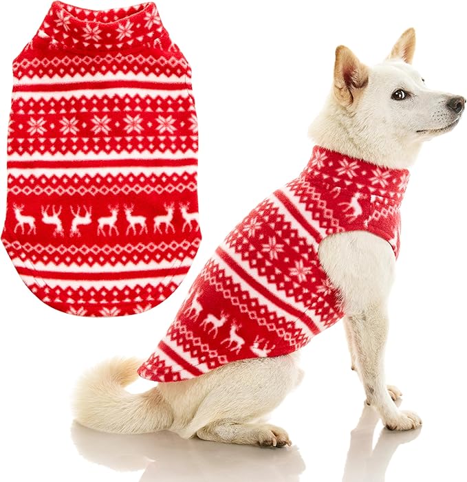 Gooby - Stretch Fleece Vest, Pullover Fleece Vest Jacket Sweater for Dogs, Reindeer Red, 4X-Large