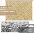 PETSITE Cat Scratcher Mat, Natural Sisal Scratching Mats, Horizontal Cat Floor Scratching Pad Rug with Adhesive Hook Loop Tapes (6, 15.75 x 11.81 in)