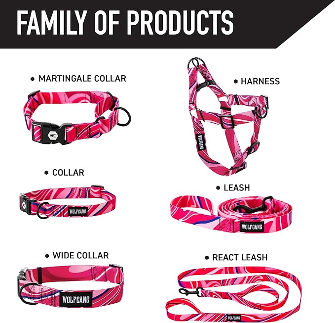 Wolfgang Heavy Duty Dog Leash, Pull-Tested for Walking & Training, MarbleSwirl Print, Large