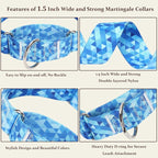 1.5 Inch Martingale Collar for Dogs, Wide, Big & Thick, No-Slip, Escape Proof, Choke-Free, No Pull Cinch Collar for Medium, Large, Extra Large Dogs - Blue XL