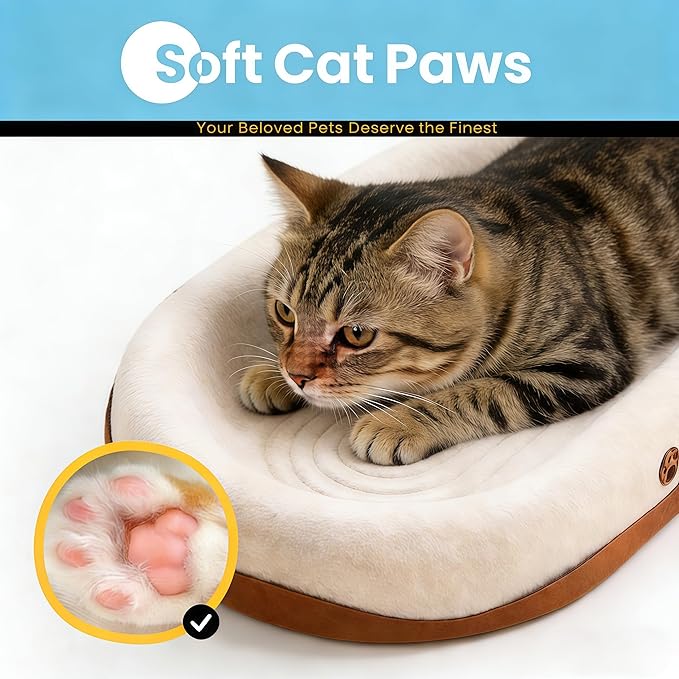 2 in 1 Cat Scratcher and Bed for Large Cats, Wear-Resistant Felt Cat Scratching Pad & Lounge, Protects Furniture from Scratching, Couch Protector Alternative (with Mochi Balls)