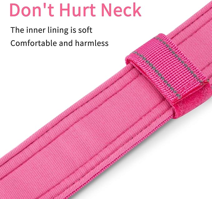 Reflective Tactical Dog Collar Adjustable for Training and Service K9 Dog Collar with Military Nylon Heavy Duty Metal Buckle and Control Handle for Medium and Large Dogs,1.5" Width Pink