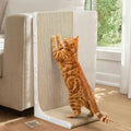 Cat Scratcher Lounge, 23 Inch L-Shaped Cat Scratch Pad, Vertical & Horizontal Scratching 1.2" Thick Cardboard with Fun DIY Stickers, Durable, Eco-Friendly