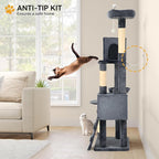 YITAHOME Heavy Duty 180 cm Tall Cat Trees for Large Cats,Sturdy 70.8in Maine Coon cat Tree for Indoor Cats Large Adult Cat Tower with Scratching Post, Hammock for Adult Cats Kittens, Dark Gray