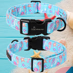 ARING PET Summer Dog Collar, Cute Blue Starfish Seahorse Doggy Collars for Puppy Small Medium Large Boy Girl Dogs Pet, for Daily Photos Outdoor Beach Walking Picnic, L