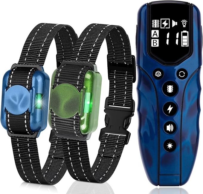 Small Shock Collar for 2 Dogs, 2 Pack Dog Training Collars with Remote for Two Small Dogs 5-15lbs & Medium Large Dogs, Rechargeable, 2000ft Range, Collar with Beep, Vibration, Safe Shock