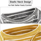 Koneseve Dog Shirt Vest Lightweight Stretchy Dog T-Shirts Soft Cool Sleeveless Stripe Vests Breathable Clothes for Puppy Kitty Cats Small Medium Large Dogs 2 Pack Yellow + Light Grey [S/Small]