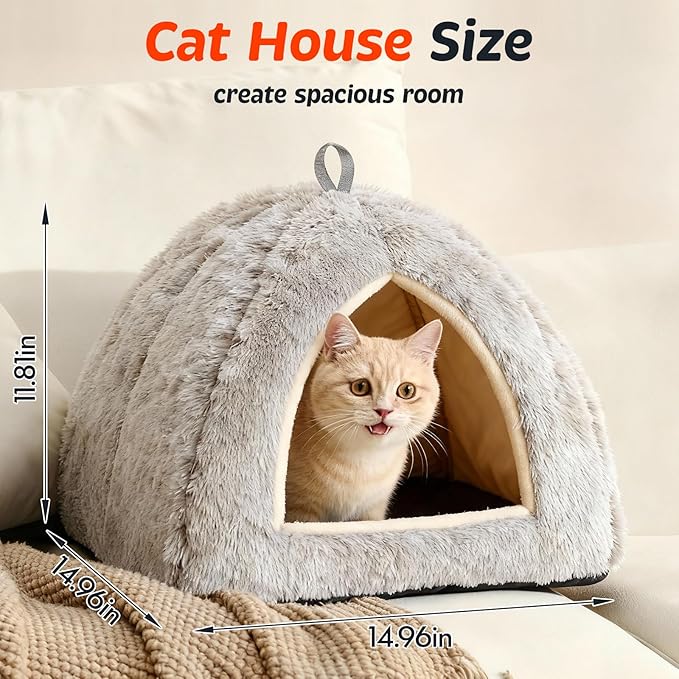 Cat Bed for Indoor Cats - Cat Cave Beds Cat House Cat Tent with Removable Washable Cushioned Pillow, Soft Kitten beds,Cat Beds & Furniture, for Small and Medium Pet Bed