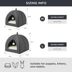 Bedsure Cat Beds for Indoor - 2 in 1 Cat Cave House Tent for Kittens and Small Pets with Removable Washable Cushioned Pillow, Foldable Kitten Hideaway with Non-Slip Bottom, Dark Grey, 17.3 inches