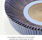 Nest Cat Scratcher Lounge Bed - for Rubbing, Resting, and Scratching (Assembled Bundle, Nordic Blue)