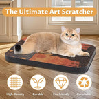 2 Pack Art Cat Scratcher, Wall-Mountable Cat Scratch Pad, Cat Wall Scratcher 16.7x11x1 Inch Cat Scratching Board for Indoor Cats Toy(Window & Starry Night)