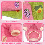 2 Pieces Dog Sweater Dog Clothes for Small Dogs Winter Warm Puppy Coat Fleece Cute Style Thick Pet Clothing (Medium)