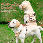 PUPTECK No Pull Dog Harness Medium Sized, Adjustable Reflective Dog Harness with Handle Easy Control, Comfortable Soft Padded Pet Vest Harness for Medium Dogs, Plaid Beige M