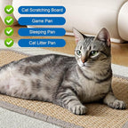 4 PCS Carpet Cat Scratching Mat Sisal, 15.7 x 7.8 inch Natural Sisal Cat Scratching Mat with Adhesive Hook Loop Tape for Indoor Protect Couch and Carpets