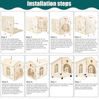 DIY Cat House Assembly cat Houses for Indoor Large Cat Cave Wood Cat Houses for Cats, Kittens, Small Dogs Cat Hideaway