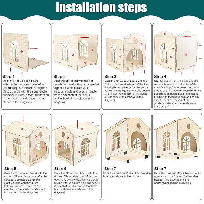 DIY Cat House Assembly cat Houses for Indoor Large Cat Cave Wood Cat Houses for Cats, Kittens, Small Dogs Cat Hideaway