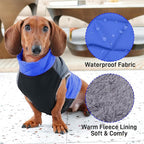 Warm Fleece Dog Coats for Large Dogs,D-Rings Waterproof Puppy Jacket for Cold Winter,Blue XXL