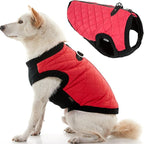 Gooby Fashion Vest Dog Jacket - Red, X-Large - Warm Zip Up Bomber Vest with Dual D Ring Leash - Winter Water Resistant Small Dog Sweater