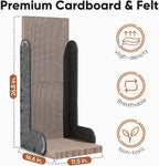 FUKUMARU Cat Scratcher, 26.8 Inch L Shaped Cat Scratch Pad Wall, Modern Cardboard Cats Scratching Board for Indoor Cats, Felt Vertical Scratching Post, Furniture Protector (Grey)