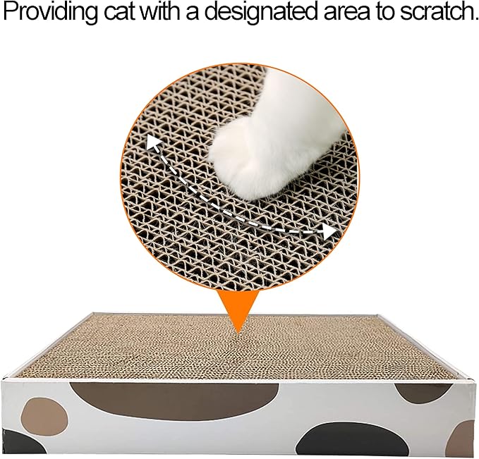 3 Packs Cat Scratcher Pad with Cat Box,Durable Cat Scratcher Cardboard Refill,3 in 1 Recyclable Cardboard Cat House Suitable for Cats to Rest,Grind Claws and Play,Reversible Scratch Box 17"x10"
