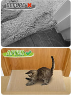 9.18Ft(L) Carpet Protector for Pets - Anti-Slip Cat Carpet Protector, Scratch Resistant Pets Scratch Stopper, Easy to Cut Floor Runner Under Doorway to Prevent Tearing