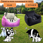 Small Dogs Car Seat Under 25,Fully Detachable and Washable Ultra Soft Carseat Travel, with Clip-on,Portable Handle and Storage Pockets Pet Booster Seats,Portable Dog CarTravel Carrier Bed