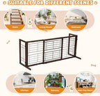 COZIWOW 38-67" Dog Gate Indoor, Free Standing Pet Gate for Doorways Extra Wide, Wooden Fence Puppy Safety Gates for The House, Stairs, Hallway, No Drilling Required,Brown