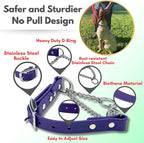 Martingale Collar for Dogs, Biothane, Stainless Steel Hardware, No Pull, Made in The USA, Professional Grade, Small, Purple