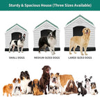 YITAHOME Plastic Dog House, Waterproof Indoor Outdoor Doghouse for Large or Small Dog, with Air Vents and Elevated Floor, Easy Assemble and Clean