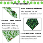 ADOGGYGO St Patricks Day Dog Bandana, Green Shamrock Pet Scarf, Premium Fabric, St Patrick Bandanas for Small Dogs (Small)