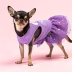 Fitwarm Easter Bunny Dog Dress, Holiday Dog Clothes for Small Dogs Girl, Pet Easter Outfit, Purple, White, Medium
