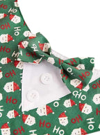 Adjustable Plaid Christmas Dog Tuxedo Bandana with Bow Tie - Holiday Pet Outfit Costume for Dogs XS to XL