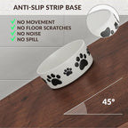 Ceramic Dog Bowls for Small Size Dog - 5'' Round × 2 Tall Dog Food Bowl & Water Bowl Set of 2 - Small Dog Bowls with Anti-Slip Rings - 2 Cups Food and Water Bowls for Dogs and Cats