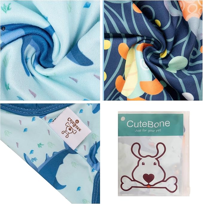 CuteBone Dog Shirts 2-Pack Soft Pet Clothes Breathable Summer Vest for Small Puppy and Stretchy Cat Apparel 2BX11S