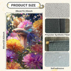 Nuxovilar Cat Scratching Mat 15.3x23.6 Inches Polyester Synthetic Fiber, Colorful Betta Fish & Flowers Print, wall cat Scratcher, Scratch pad, Home Decor, Fish Tank Area, Bedroom (2pcs)