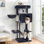 Cat Tree, Cat Tower for Indoor Cats, 43.3 inch Cat Tree Tower with Sturdy Steel Tube, Hammock, Cat Condo for Small Cats and Kittens, Scratching Post, Smoky Gray GCT004SG