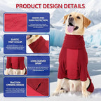 Dog Coats for Small Dogs, Warm Fleece Fullbody Clothes Jumpsuit, Dog Winter Cold Weather Coat Pajamas, Four-Legged Snowsuit with Leash Hole, Dog Winter Jacket Waterproof S Grey