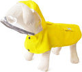 Dog Raincoat,Waterproof Rain Poncho with Hoodie, High Reflective Adjustable Pet Rain Jacket with Leash Hole for Small Medium and Large Dogs (Yellow, X-Small)
