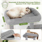 Globlazer 77" Cat Tree for Large Cats, Tall Cat Tower with Scratching Board & Thickened Stable Base, Skin-Friendly Multi-Level Activity Center for Multi-Cat Household, Maine Coon, S77C,Light Grey