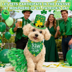 SCENEREAL St. Patrick's Day Dog Bandana Dress with Hat Set, Puppy Irish Costume for Small Medium Sized Girl Dogs Cats, Cute Tutu Skirt Green Holiday Pet Outfit Party Supplies