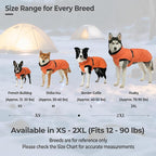Dog Winter Coat, Warm Puffer Jacket with Fur-Safe Buckle & Leash Hole for Cold Weather, Water-Repellent Snow Vest, Breathable Thermal Apparel for Hiking & Active Dogs (Aurantium, Medium)