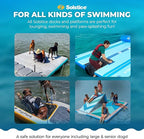 SOLSTICE Party Plank 6-8 Person Rise Inflatable Dock, Floating Water Raft Platform, 10ft x 8ft - Outdoor Fun for Lake, River, Swimming Pool & Beach, Includes Backrests, Threaded Ports, & Carry Bag