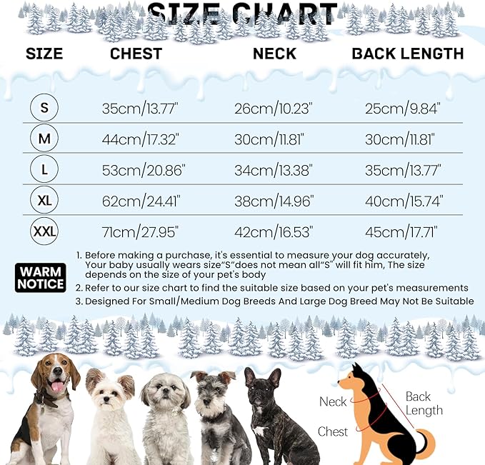 BRKURLEG Black Dog Coat with Harness, Dog Winter Jacket, Dogs Onesie Body Warm Jackets, Small Dogs Winter Coats Reflective Windproof Warm Cold Weather Coats, Pet Waterproof Jacket Hiking M