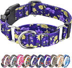 Hikiko Martingale Collar for Dogs Cute Floral Dog Collar for Small Medium Large Dogs Anti Pull Quick Release Buckle Dog Collars (Floating Flowers,Medium)