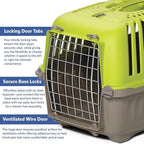 MidWest Homes for Pets Spree Travel Carrier – Hard-Sided Dog & Cat Carrier, Small Pet Travel Crate with Handle, Ventilated Design, Easy Assembly, 24-Inch, Green