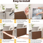 Cat Scratch Mat - 78.74"x15.74" Self-Adhesive Anti Scratching Pad for Couch, Trimmable DIY Cat Sofa Furniture Wall Cat Tower Protector, Replacement Pads for Pet Couch Protector from Claws Dark Brown