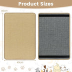 PETSITE Cat Scratcher Mat, Natural Sisal Scratching Mats, Horizontal Cat Floor Scratching Pad Rug with Adhesive Hook Loop Tapes (6, 23.62 x 15.75 in)