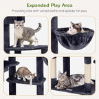 Globlazer Giant Cat Tree, 83 inch Cat Tree for Indoor Cats Large Adult, XXL Cat Tower with 9 Scratching Posts for 20lb+ Heavy Duty Large Adult Cats, F83, Dark Grey
