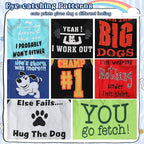 Saintrygo 8 Pieces Dog Shirts Pet Printed Clothes with Funny Letters Summer Pet T Shirts Cool Puppy Breathable Dog Outfit Soft Sweatshirt Cats(Cute Pattern,Large)